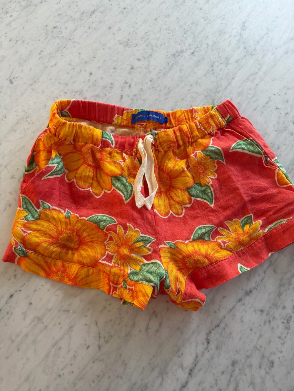 Desmond & Dempsey Coral Floral Drawstring Women’s Shorts